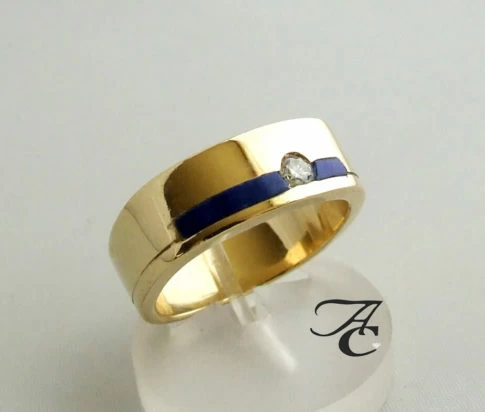 Gouden Lapis Lazuli ring