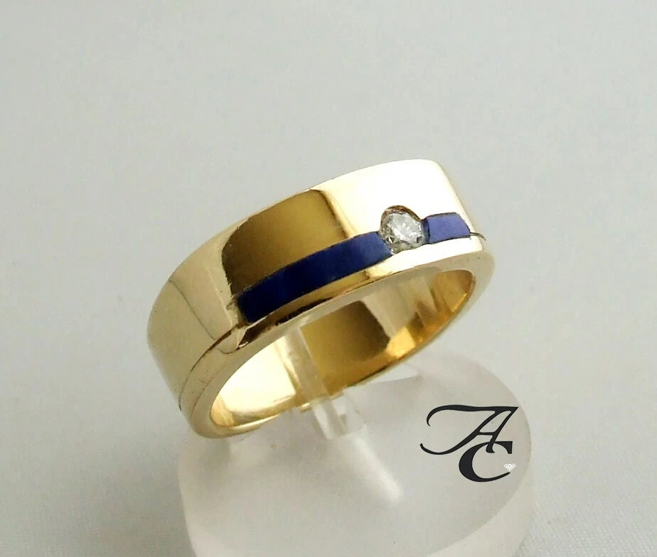 Gouden Lapis Lazuli ring