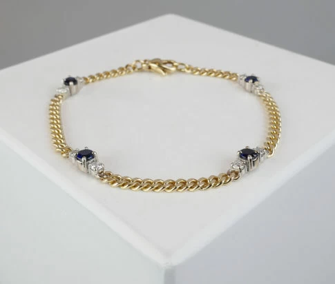 Gouden armband met saffier en briljanten