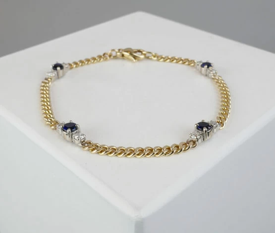 Gouden armband met saffier en briljanten