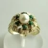 Gouden ring met parel en eilat