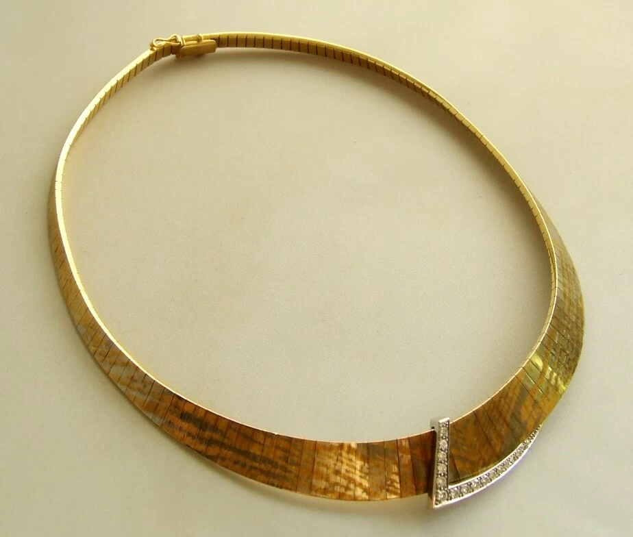 18 karaat gouden collier met diamanten
