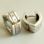 Wit gouden oorbellen met diamanten Wit gouden oorbellen met diamanten