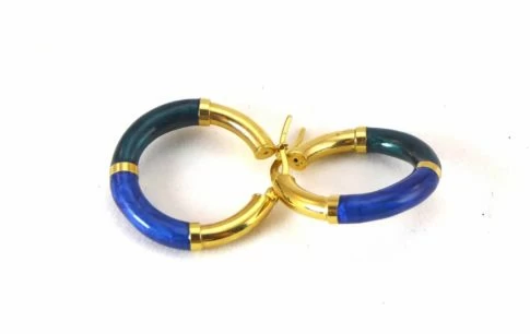 Emaille oorbellen met gouden slot