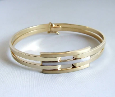 14 karaat gouden bicolor slavenarmband