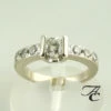 14 karaat wit gouden ring met diamanten