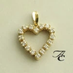 18 karaat gouden harten hanger met diamant