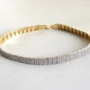 14 karaat geel- en wit gouden armband met zirkonia