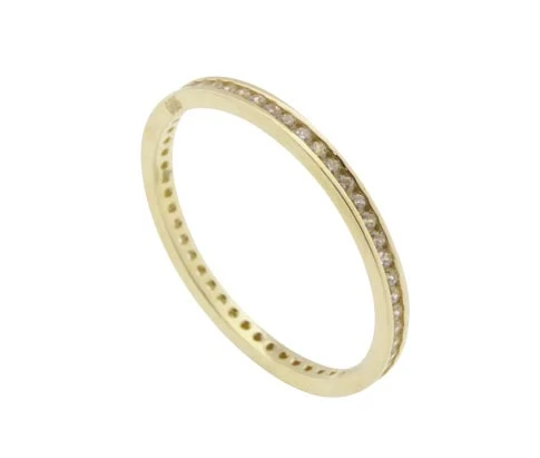 14 karaat geel gouden zirkonia ring