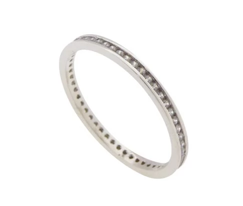 14 karaat wit gouden ring met zirkonia
