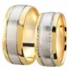 Bicolor trouwringen mat en hoogglans met diamanten
