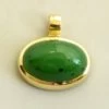 18 karaat geel gouden hanger met jade