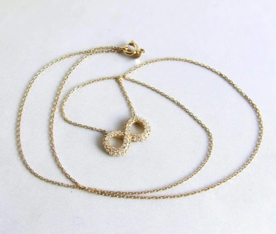 Gouden Infinity collier met zirkonia