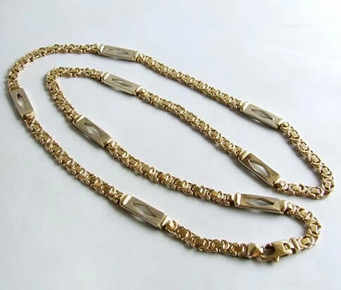 14 karaat bicolor koningsketting
