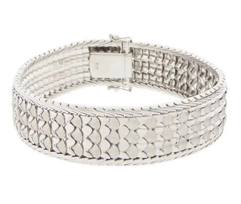 14 karaat wit gouden schakelarmband