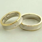 Bicolor Trouwringen Met Diamant