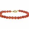 Bloedkoraal armband met gouden slot