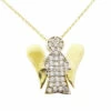 Gouden ketting en zirkonia engeltje hanger