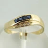 Gouden ring met saffier en diamant