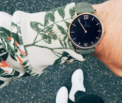 Kapten en Son horloge Black Olive Canvas Campina 4251145223762