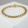14 karaat geel gouden gevlochten armband