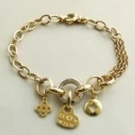 14 karaat gouden bedeltjes armband