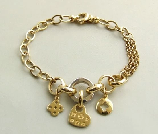 14 karaat gouden bedeltjes armband