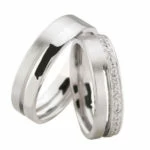 14 Karaat Wit Gouden Diamanten Trouwringen