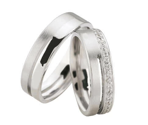 14 karaat wit gouden diamanten trouwringen