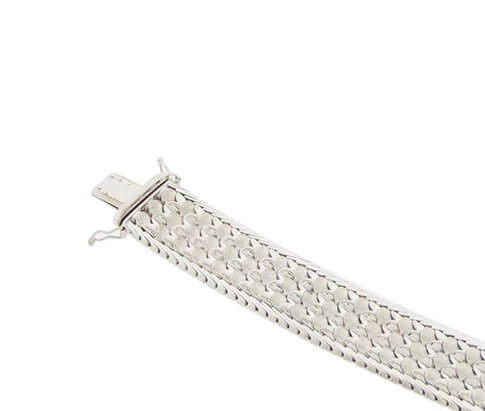 14 karaat wit gouden schakelarmband