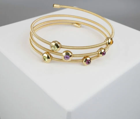 18 karaat armband met amethist, citrien en peridoot