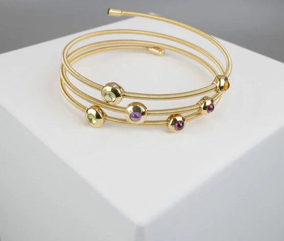 18 karaat armband met amethist, citrien en peridot