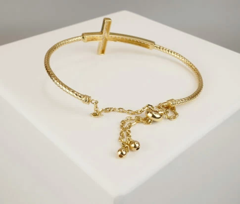 18 karaat gouden armband met kruis