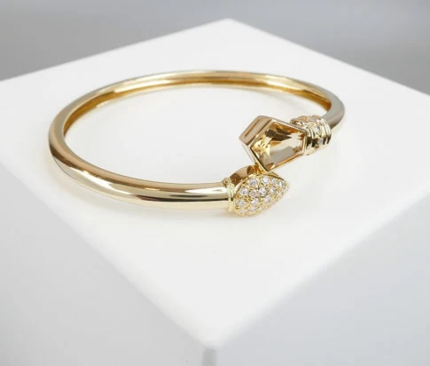 18 karaat gouden citrien en diamant armband