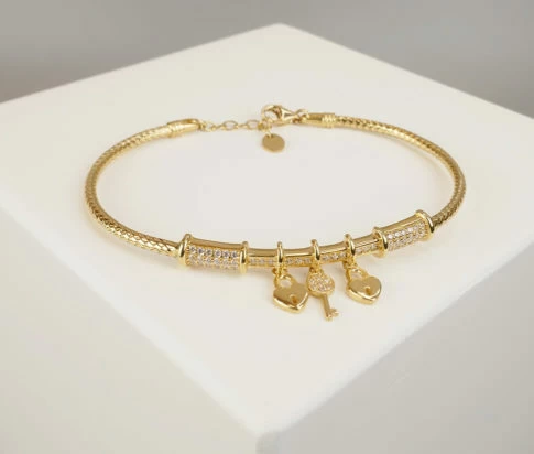 18 karaat gouden zirkonia armband
