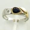 Bicolor saffier en diamanten ring