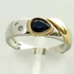 Bicolor saffier en diamanten ring Bicolor saffier en diamanten ring