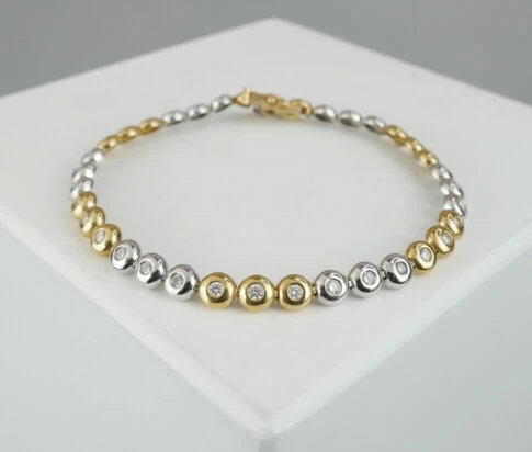 Bicolor tennisarmband met diamanten