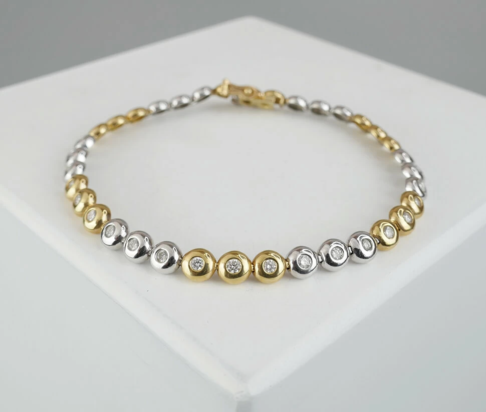 Bicolor tennisarmband met diamanten