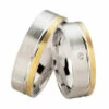 Bicolor trouwringen met 1 diamant