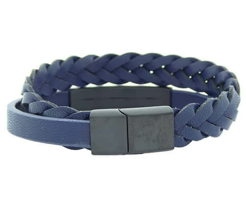 Christian Double Blue Bracelet Black Clasp
