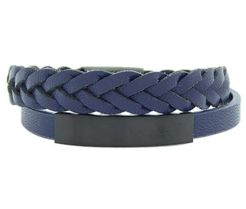 Christian Double Blue Bracelet Black Clasp