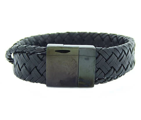 Christian Leather Black Bracelet