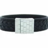 Christian Leather Black Yarn White Clasp