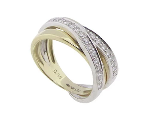 Christian bicolor gouden ring met briljanten