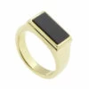 Geel gouden zegelring met onyx