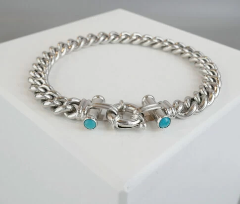 Gouden armband met turkoois