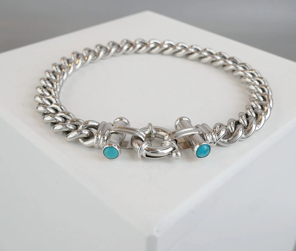 Gouden armband met turkoois