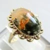 Gouden mos agaat ring