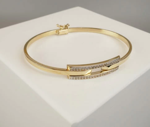 Gouden zirkonia slavenarmband